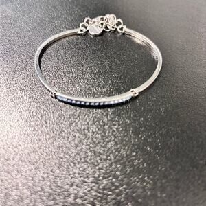 Chic Silver Bracelet with Sky Blue Dazzling Accents - never worn